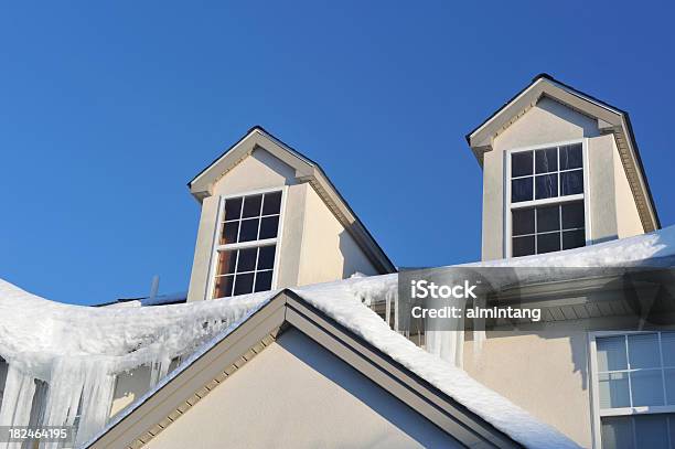 Icicles On Roof Stock Photo - Download Image Now - Built Structure, Cold Temperature, Color Image