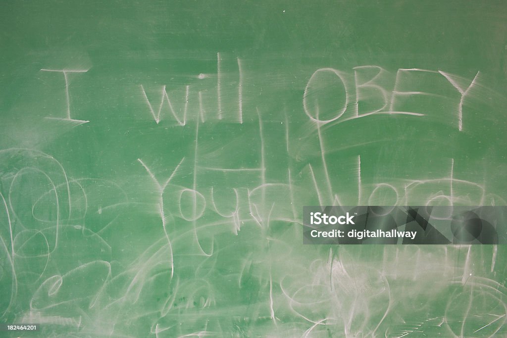 Vou obedecer a palavra Chalkboard-verde - Royalty-free Aprender Foto de stock