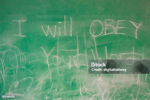 Vou Obedecer A Palavra Chalkboardverde - Fotografias de stock e mais imagens de Aprender - Aprender, Aula de Formação, Conceito