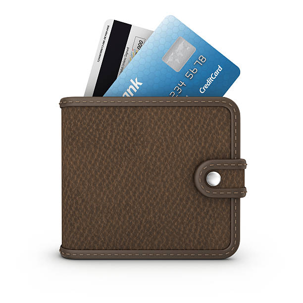 credit card in wallet stock photo