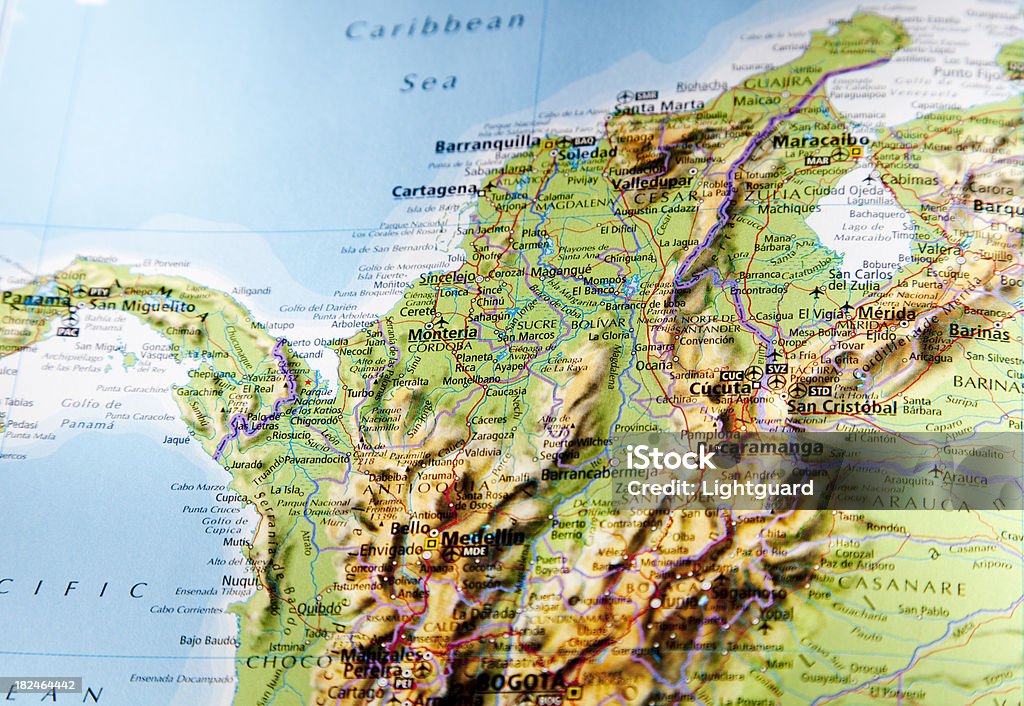 マップ北部のコロンビア - コロンビア - 南アメリカのロイヤリティフリーストックフォト