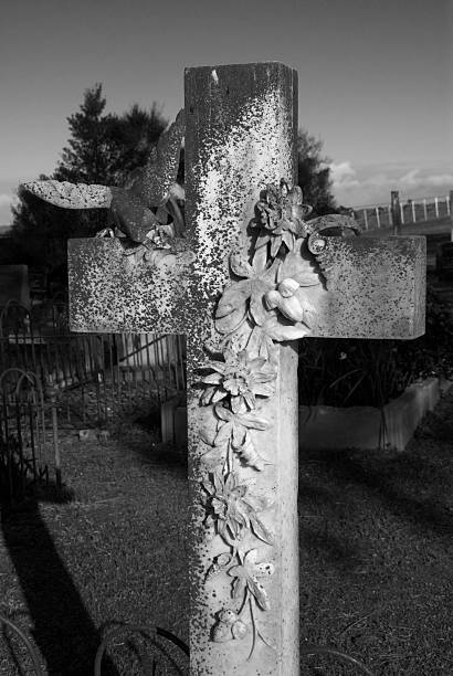 istock Old Cemetery Head Stones 182464445