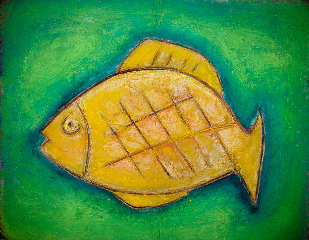 istock Yellow fish and Green Background 182464469