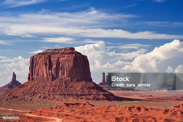Valle Monumento En Arizona Estados Unidos En Un Día Soleado Foto de stock y más banco de imágenes de Aire libre