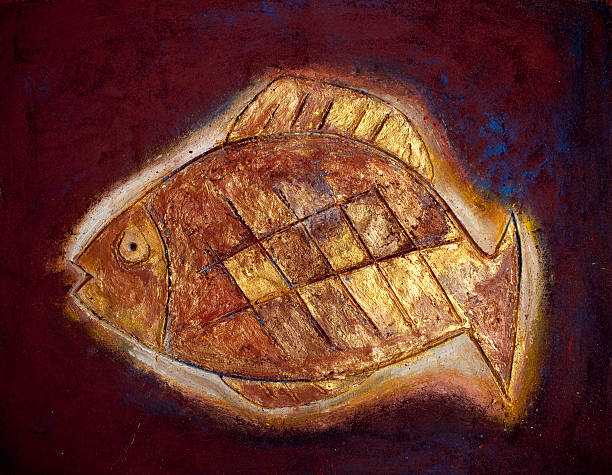 istock Gold Fish and Brown Background 182465067