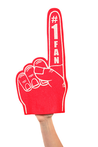 Number one foam finger on a white background.