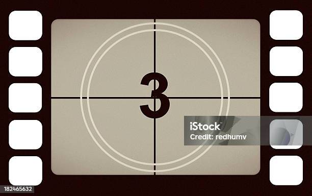 Vintage Film Führer Countdown Zahl 3 Drei Stockfoto und mehr Bilder von Altertümlich - Altertümlich, Bildhintergrund, Countdown