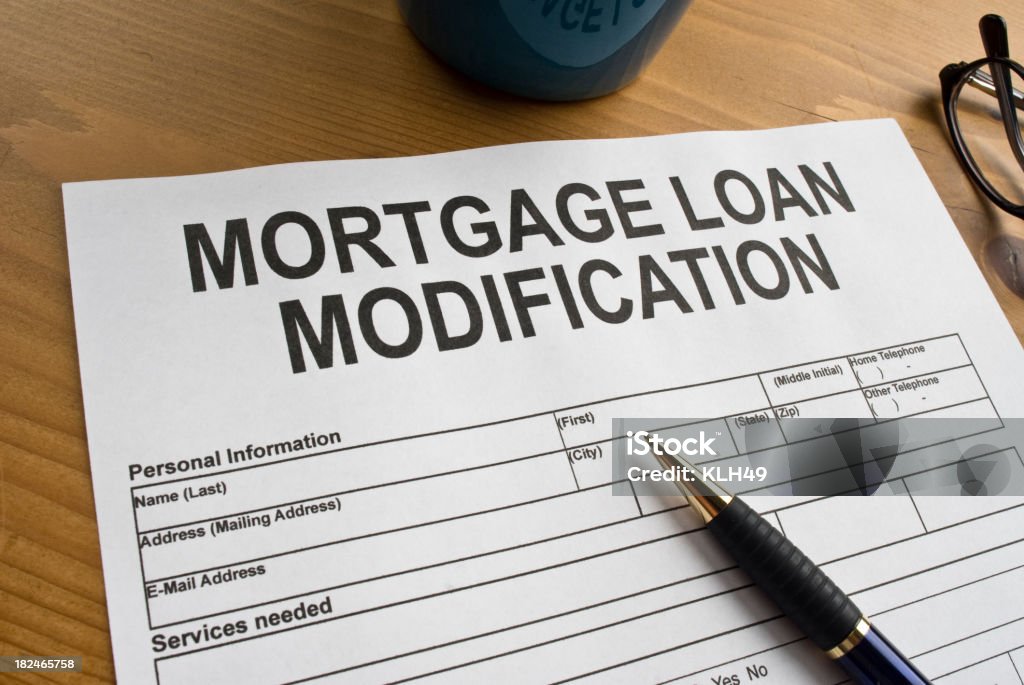 Mortgage prêt de Modification - Photo de Activité bancaire libre de droits