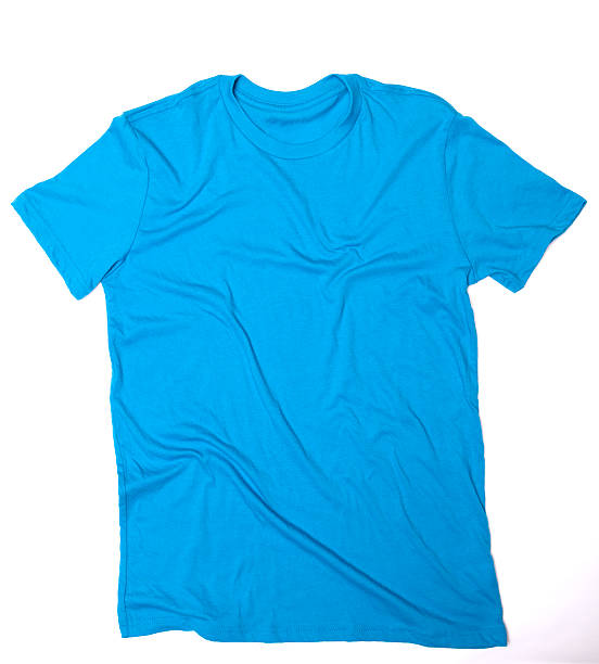istock Blank Blue Wrinkled T-Shirt 182466132