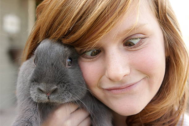 istock Funny Girl with Rabbit 182466456