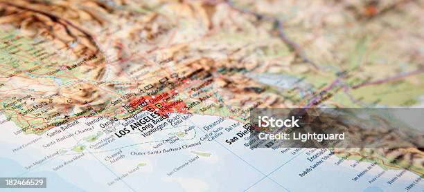 Los Angeles Area Map Stock Photo - Download Image Now - California, Earthquake, Map