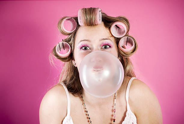 istock Young woman with chewing gum 182466827