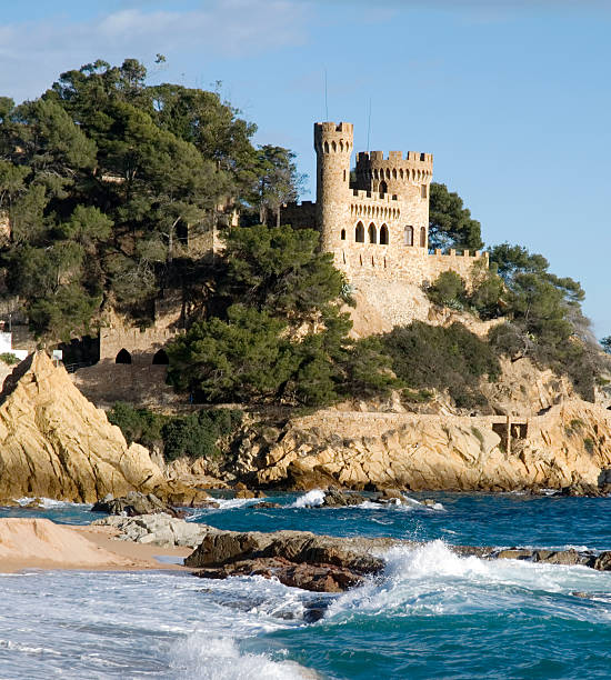 Beach and castle stock photo