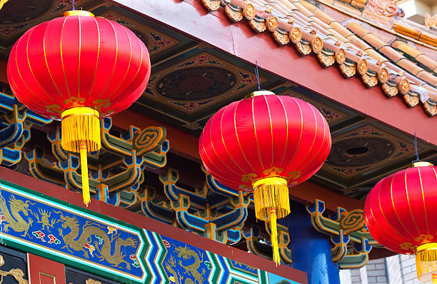 Red Chinese lanterns in Victoria, Canada