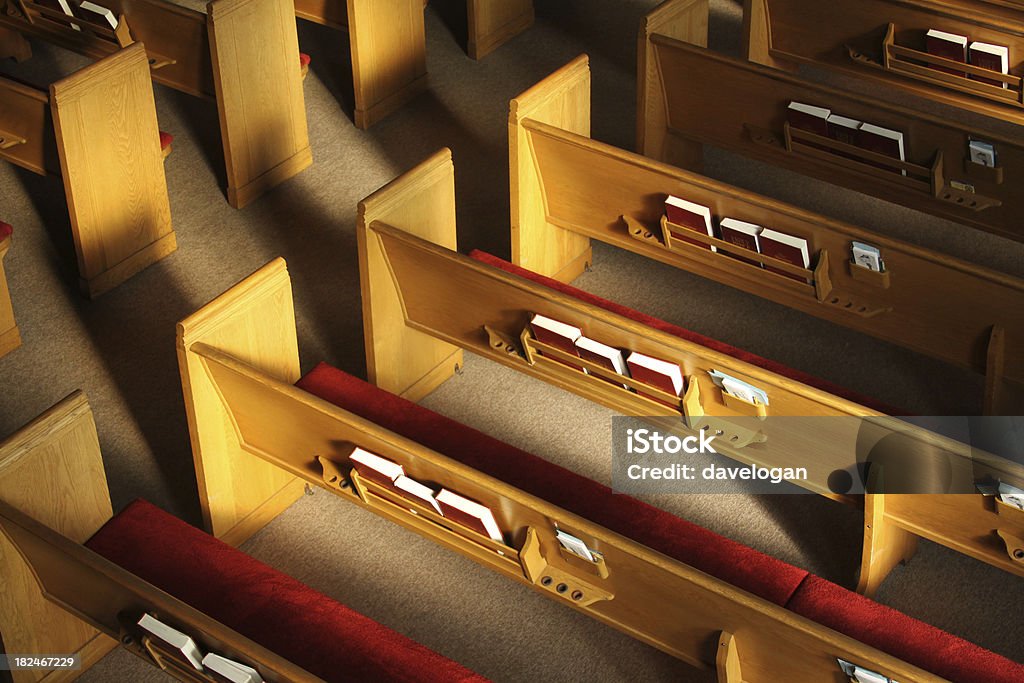 Church Pews Church pews in a church sanctuary Church Stock Photo