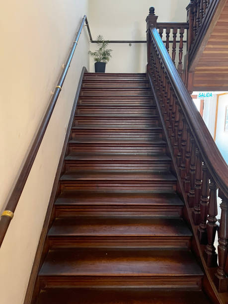 istock Old fashioned wooden staircase 1824676279
