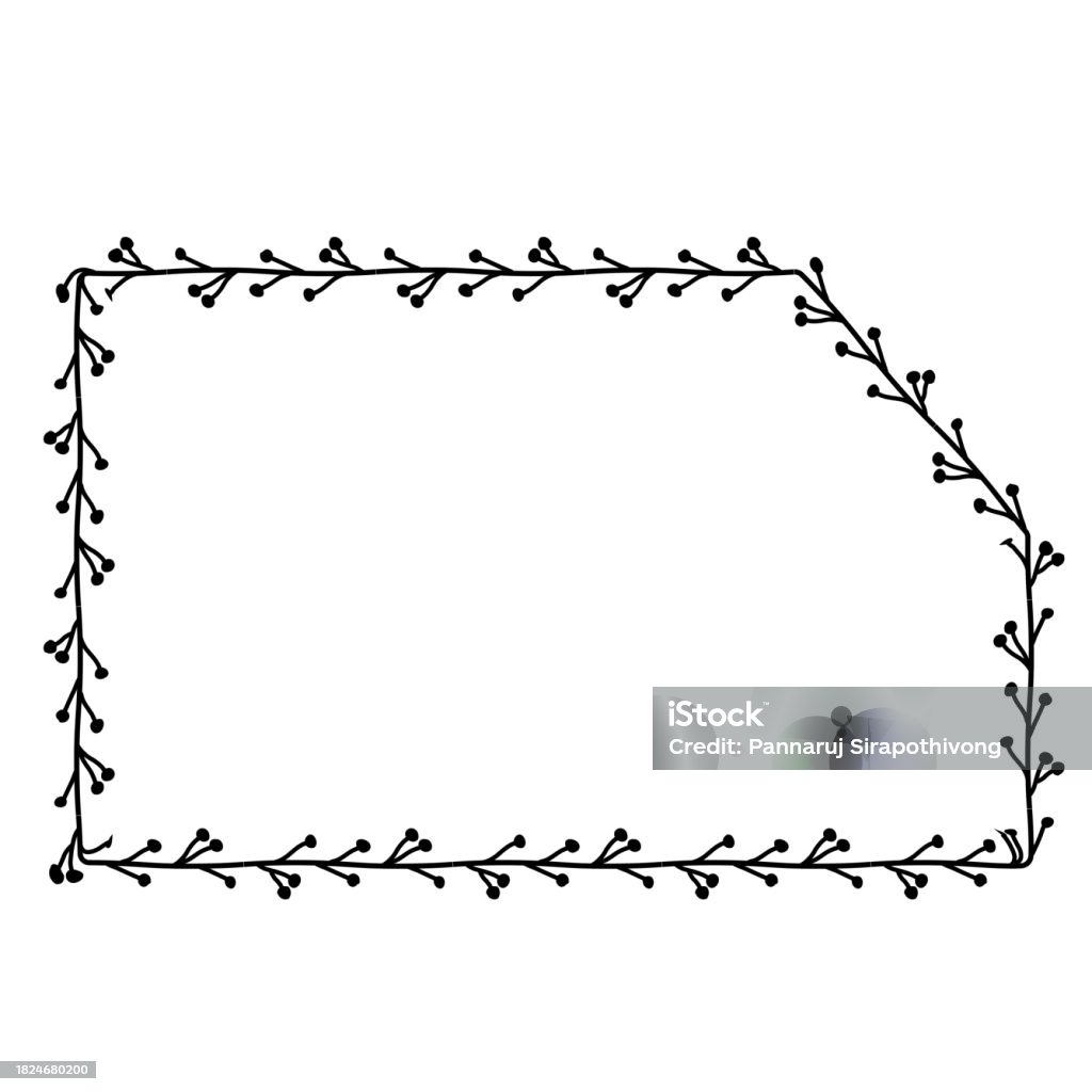 Snip Single Corner Rectangle Shape Wreath Frame Vector Leaves Border ...
