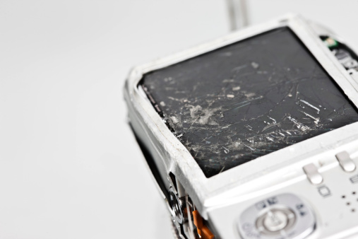 Camera Break Screen Broken Digital Camera Stock Photo - Download Image Now - Breaking ...