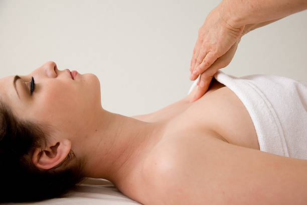 upper body massage stock photo