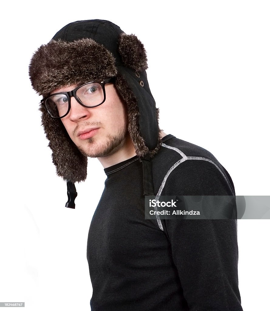 Invierno sombrero y gafas Guy - Foto de stock de Adulto joven libre de derechos