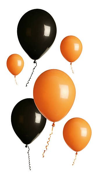 black and orange party balloons
