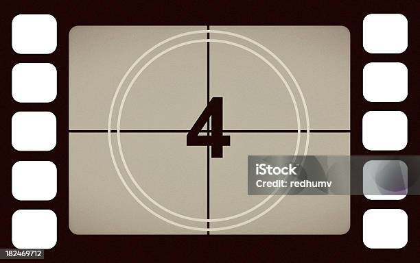 Vintage Film Führer Countdownnummer 4 Vier Stockfoto und mehr Bilder von Altertümlich - Altertümlich, Bildhintergrund, Countdown