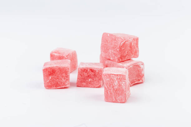 istock Traditional Turkish delight isolated on white background. Close up. 1824702263