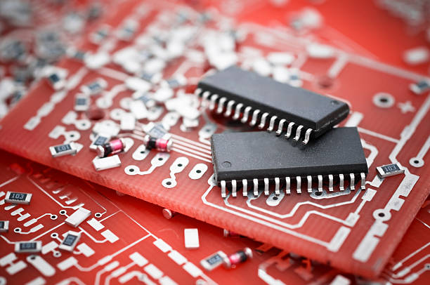 Electronics Circuit Board Components stock photo
