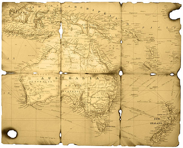istock Old Australasian Map In Sepia 182470599