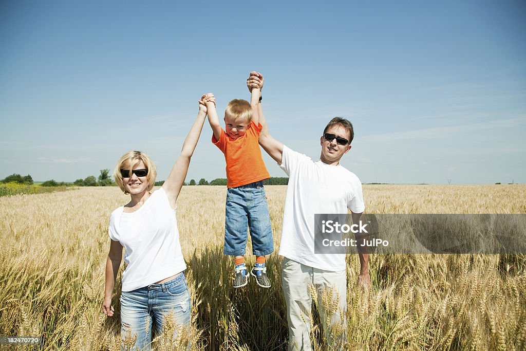 Family Family at meadow Activity Stock Photo