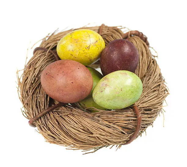 colorful eastereggs in wreath