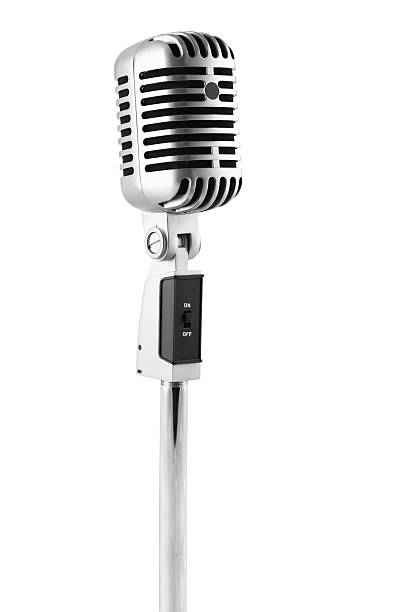 microfono - microphone retro revival old fashioned isolated foto e immagini stock