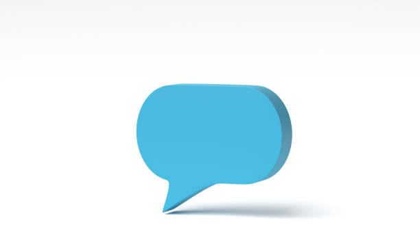 istock 3D rendering, 3D illustration. Speech bubble chat icon isolated on white background. Minimal message box cartoon 1824721471