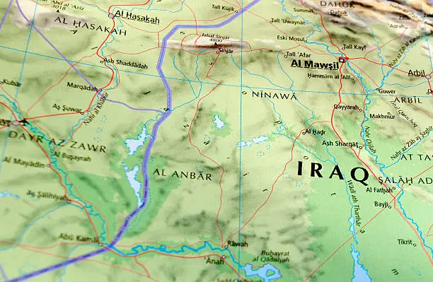 map of iraq area