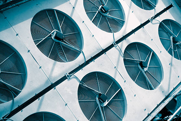 Set of industrial air conditioning heat pump.