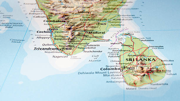 map of sri lanka map of sri lanka kochi india stock pictures, royalty-free photos & images