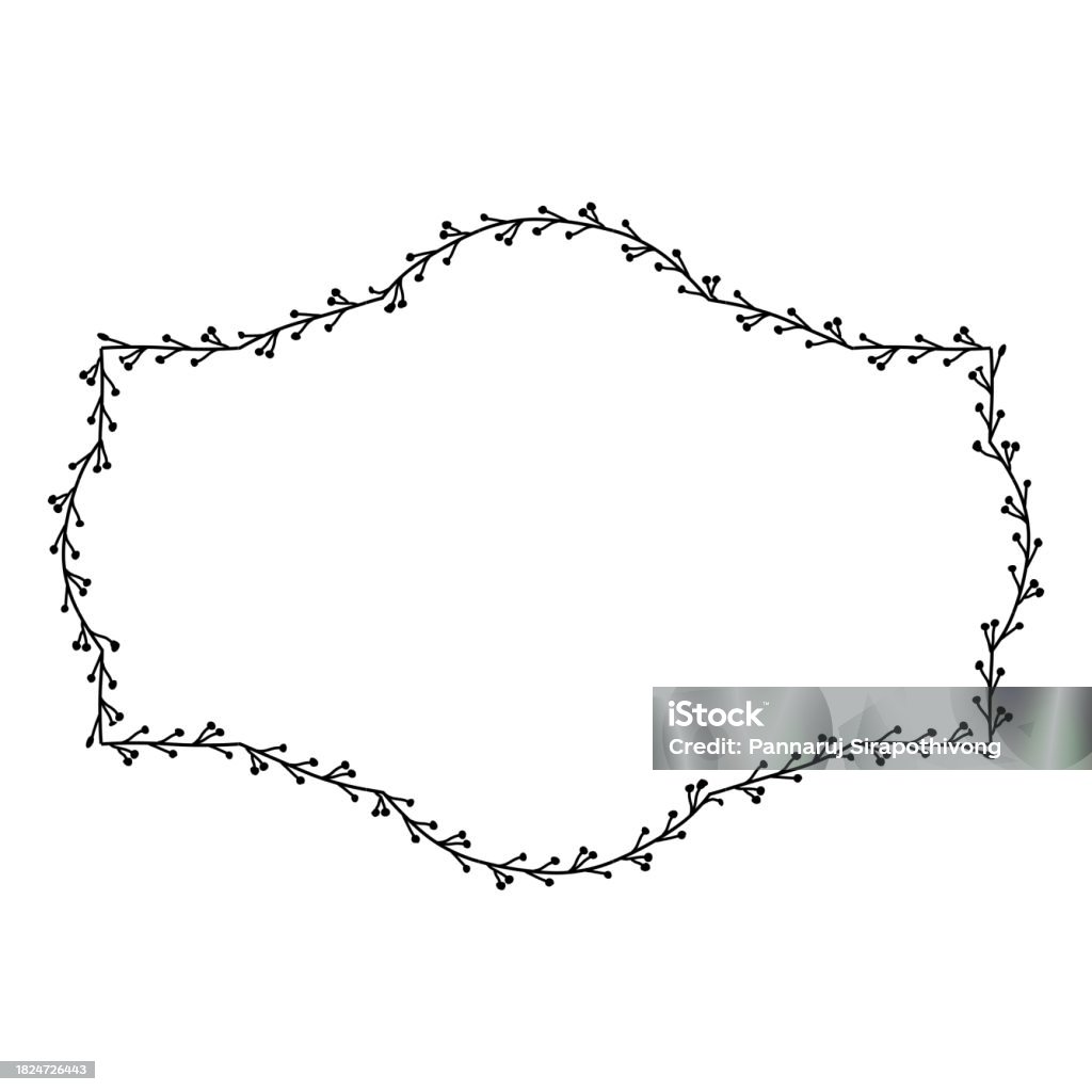 Branch Rectangle Frame Laurel Wreath Silhouette Black Horizontal ...