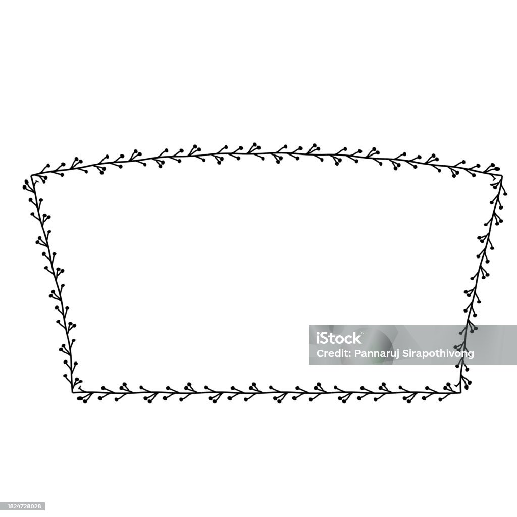 Branch Rectangle Frame Laurel Wreath Silhouette Black Horizontal ...