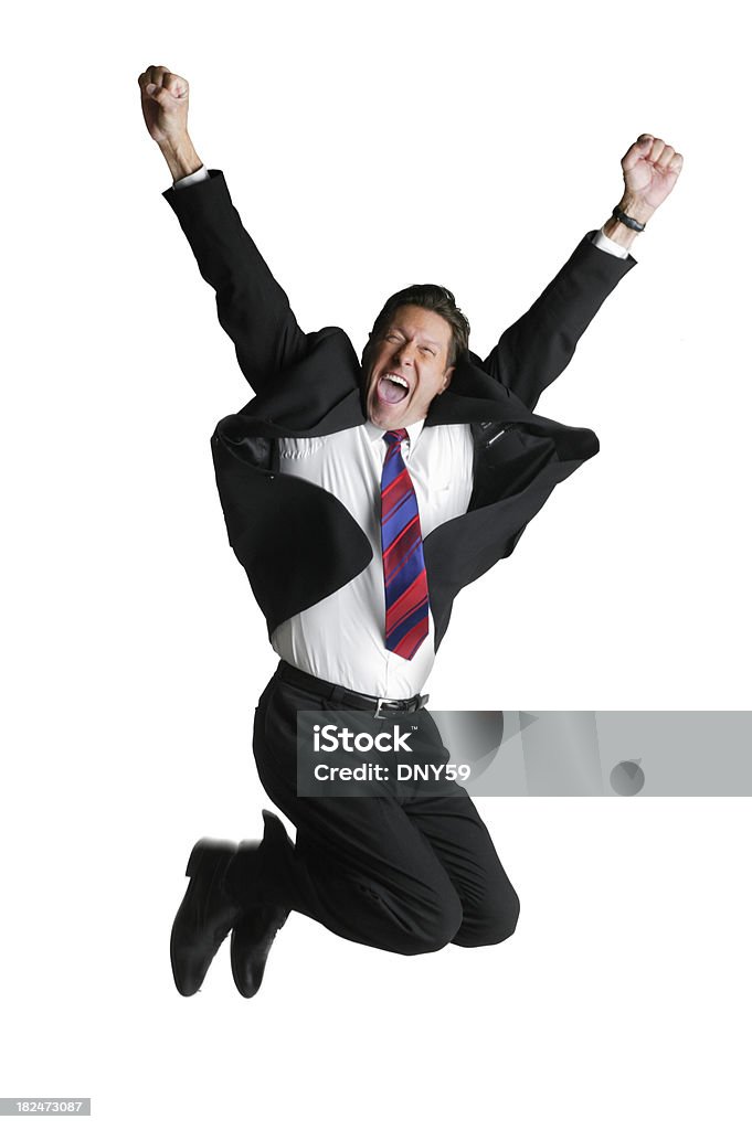 Empresário pulando - Foto de stock de Alegria royalty-free