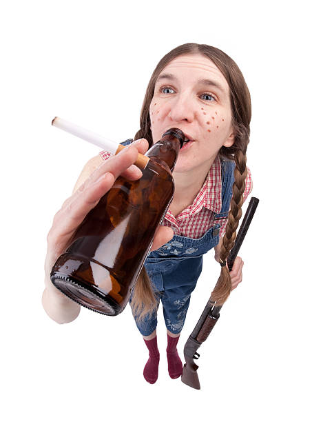 istock Redneck Woman Chugging Beer 182473394