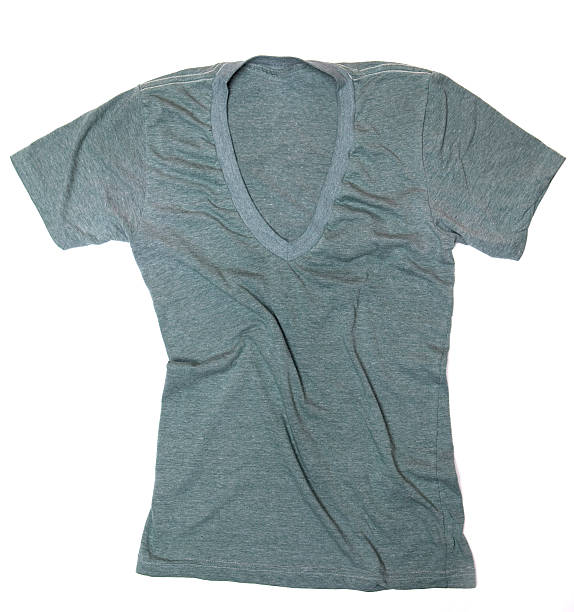 istock Blank Green V-neck Wrinkled 182473403