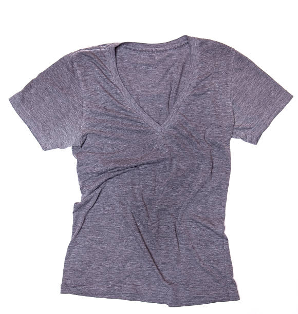 istock Blank Gray V-neck Wrinkled 182473415