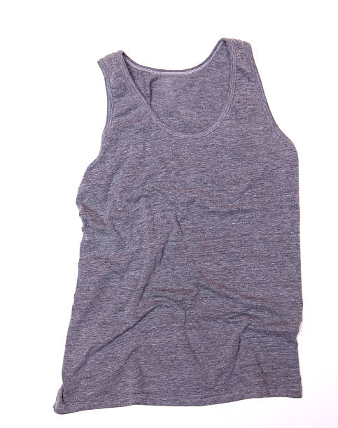 istock Blank Gray Wrinkled Tank Top 182473427