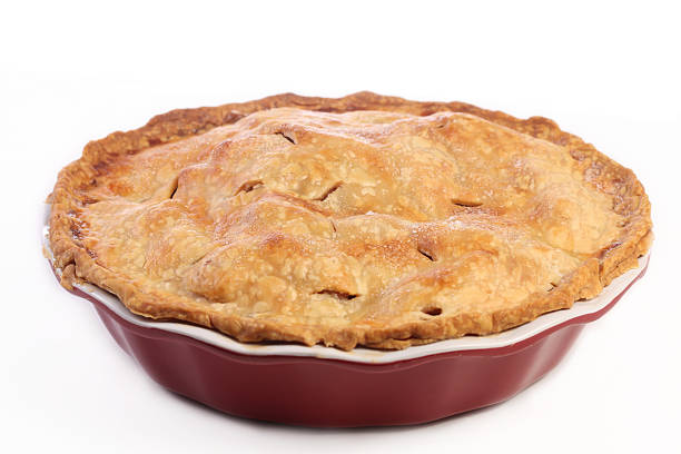 A fresh baked apple pie for dessert stock photo