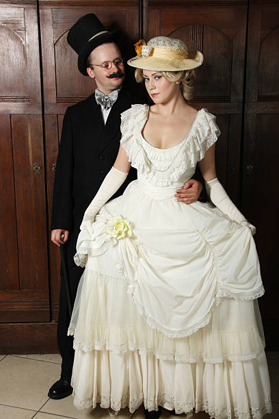 istock Couple in 19th century garment 182473862