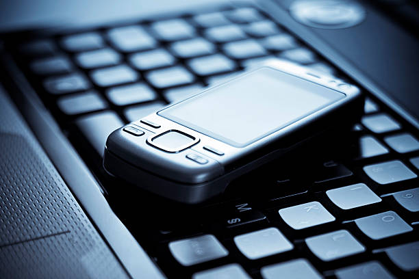 istock Laptop with modern mobile phone 182473889