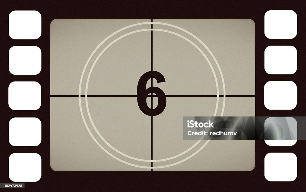 Vintage Film Führer Countdown-Nummer 6 sechs - Lizenzfrei Altertümlich Stock-Foto