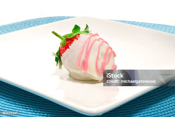 Strawberry On A Plate Stock Photo - Download Image Now - Candy, Chocolate, Chocolate Dipped