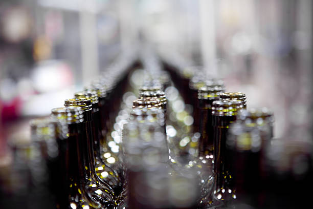 Line of bottles stock photo