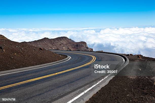 The Road At Haleakala Volcano Maui Hawaii Usa Stock Photo - Download Image Now - Winding Road, Asphalt, Cloud - Sky